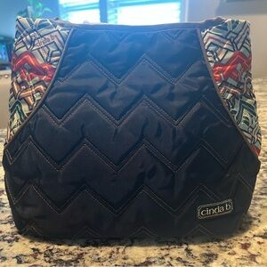 Cinda B Quilted Chevron Hobo Bag